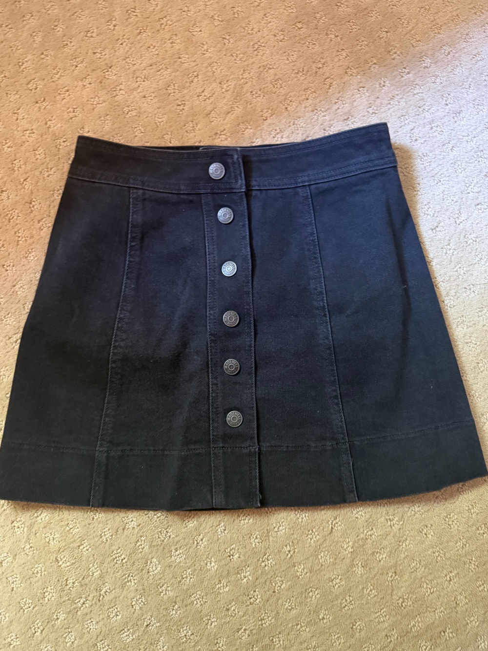 Madewell Black Button-Front Mini Skirt